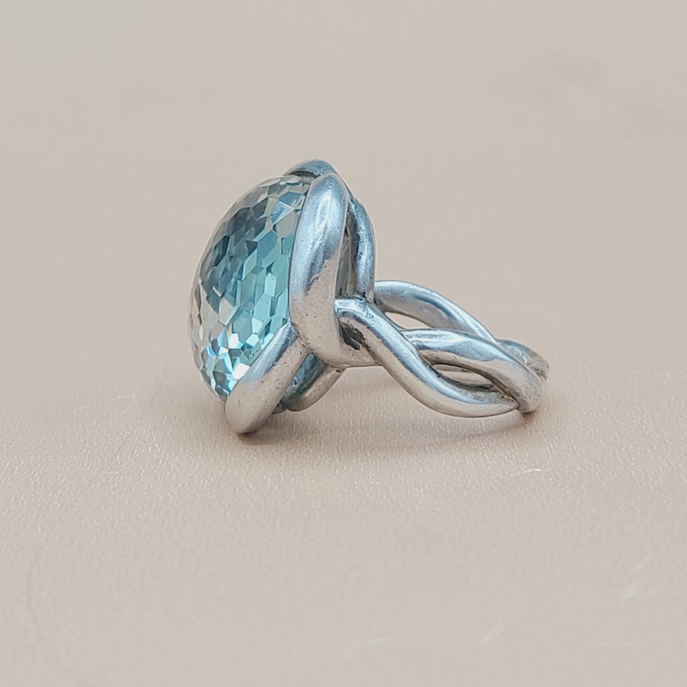 David Yurman 20mm Prasiolite Continuance Ring - Picture 2 of 10